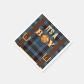 Lumberjack Flannel赤ちゃん素朴シャワーの男の子だ スタンダードカクテルナプキン (角)