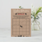 Lumberjack Flannel Baby Shower Bingo Game Card エンクロージャーカード (スタンド正面)