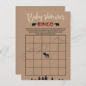 Lumberjack Flannel Baby Shower Bingo Game Card エンクロージャーカード (正面/裏面)