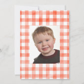 Lumberjack Kids Gingham Birthday Party写真 招待状 (裏面)