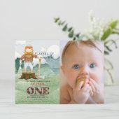 Lumberjack Mountains 1st Birthday写真 招待状 (スタンド正面)