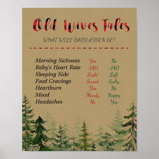 Lumberjack Old Wires Tales Gender Reveal Board ポスター (正面)
