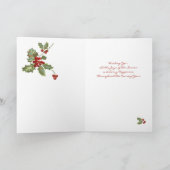 Lumberjack Plaidとポインセチアあなたの写真をスプレー カード (内部)