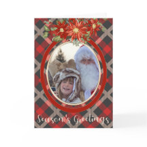 Lumberjack Plaidとポインセチアあなたの写真をスプレー