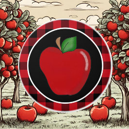 Lumberjack plaidカントリーキッチンアップル セラミックノブ