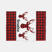 Lumberjack plaid追加ネーム男の赤ちゃんblabket フリースブランケット (正面(横))