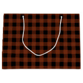 Lumberjack Plaid、茶色と黒の大抱き枕 ラージペーパーバッグ (正面)
