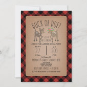 Lumberjack Plaid Deer Deer Gender Reveal 招待状 (正面)