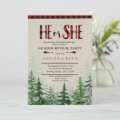 Lumberjack Red Plaid Gender Reveal招待状 招待状 (スタンド正面)