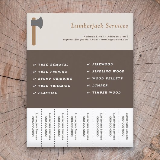 Lumberjack Servicesストリップフライヤーを引き裂く チラシ