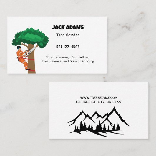 Lumberjack Tree Service名刺 名刺 (正面/裏面)