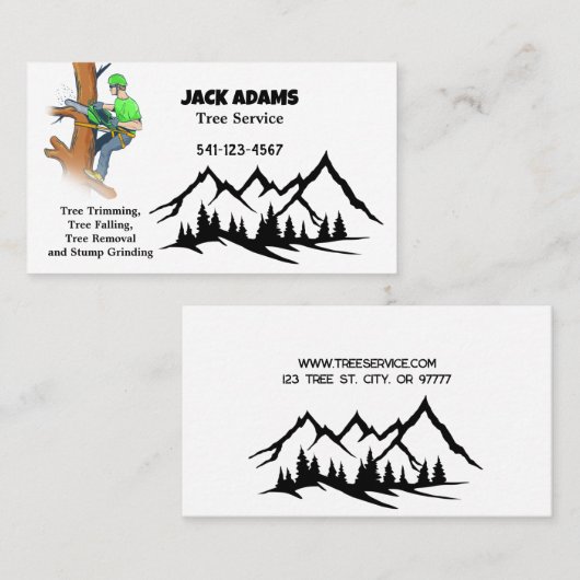 Lumberjack Tree Service名刺 名刺 (正面/裏面)