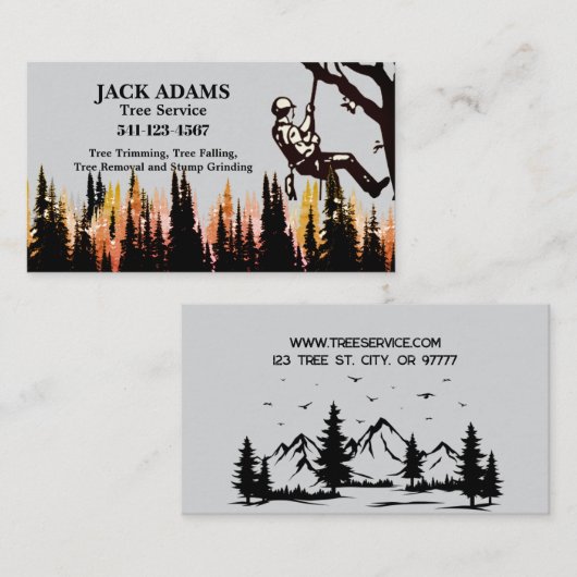 Lumberjack Tree Service名刺 名刺 (正面/裏面)