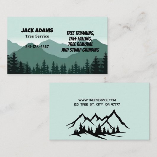 Lumberjack Tree Service名刺 名刺 (正面/裏面)