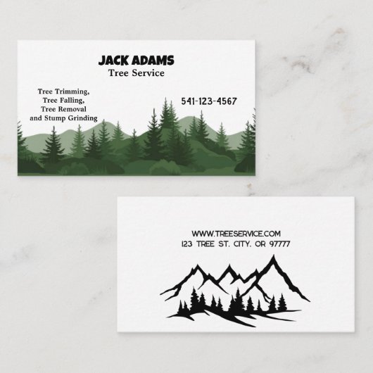 Lumberjack Tree Service名刺 名刺 (正面/裏面)