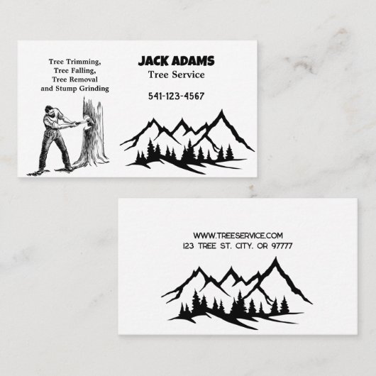 Lumberjack Tree Service名刺 名刺 (正面/裏面)
