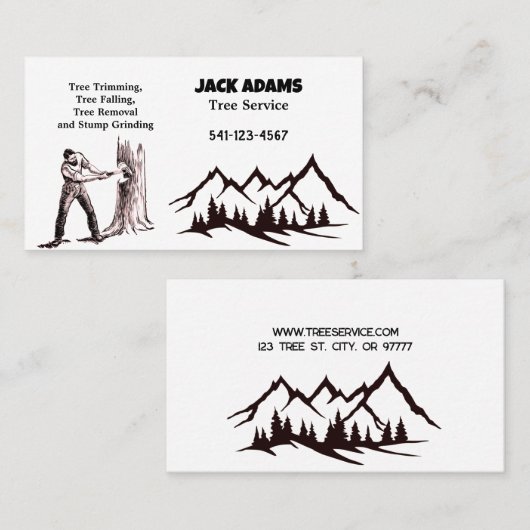 Lumberjack Tree Service名刺 名刺 (正面/裏面)