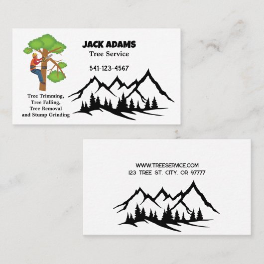 Lumberjack Tree Service名刺 名刺 (正面/裏面)