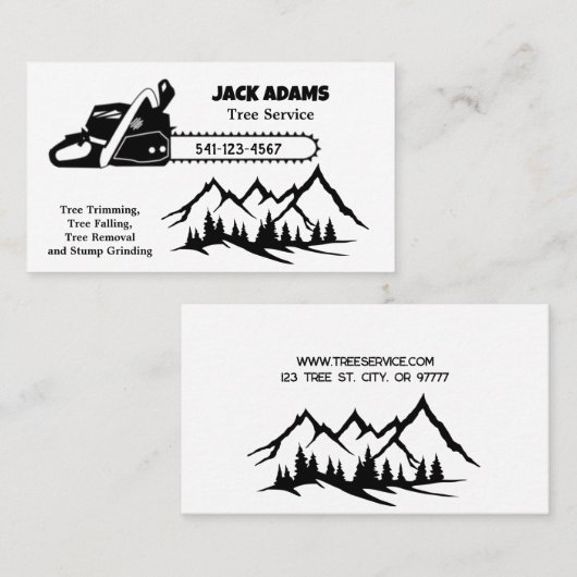 Lumberjack Tree Service名刺 名刺 (正面/裏面)