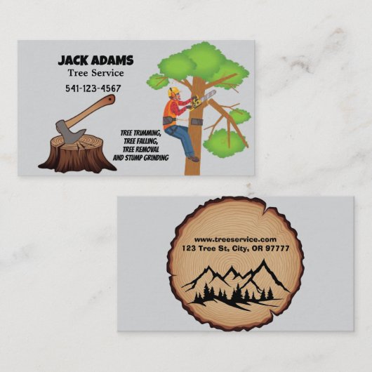 Lumberjack Tree Service名刺 名刺 (正面/裏面)