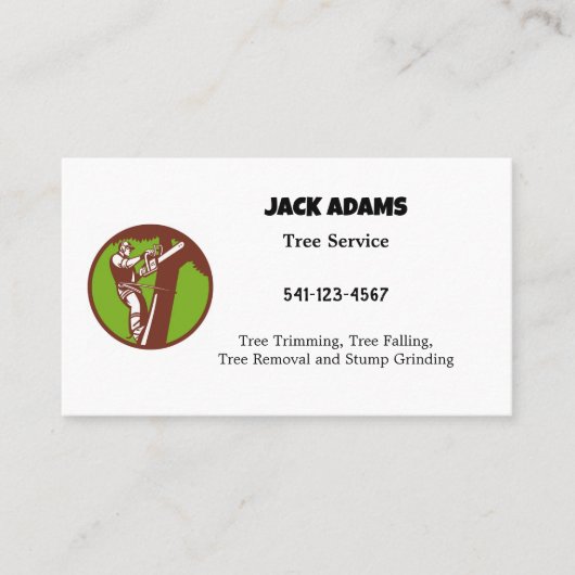 Lumberjack Tree Service名刺 名刺 (正面)