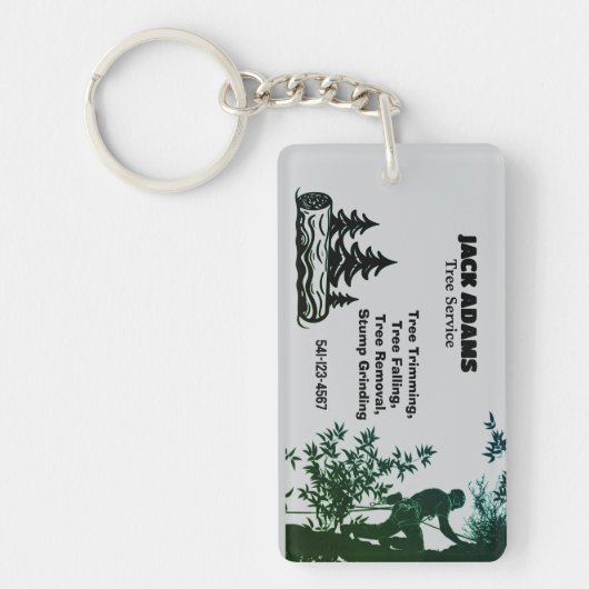 Lumberjack Tree Service Business Card キーホルダー (正面)