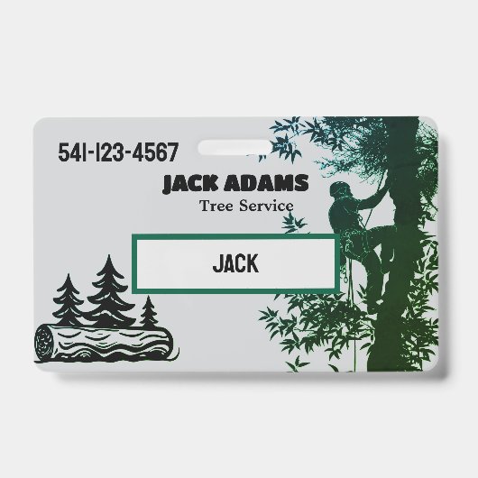 Lumberjack Tree Service Business Card バッジ (Front)