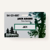 Lumberjack Tree Service Business Card バッジ (正面)