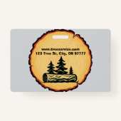 Lumberjack Tree Service Business Card バッジ (裏面)