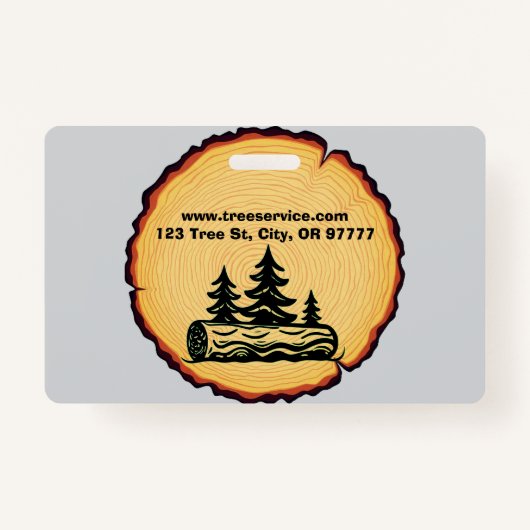 Lumberjack Tree Service Business Card バッジ (裏面)
