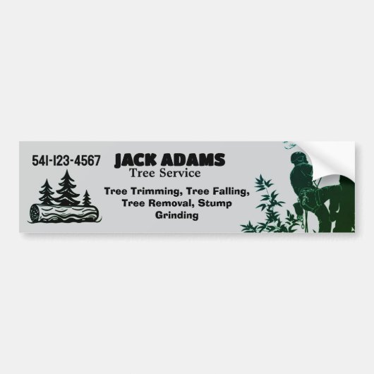 Lumberjack Tree Service Business Card バンパーステッカー (正面)