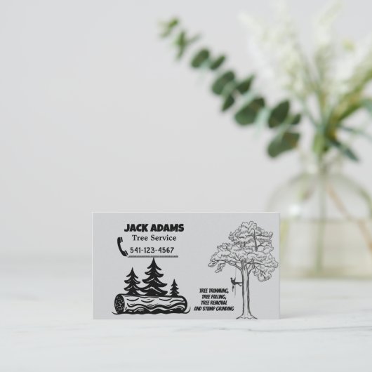 Lumberjack Tree Service Business Card 名刺 (スタンド正面)