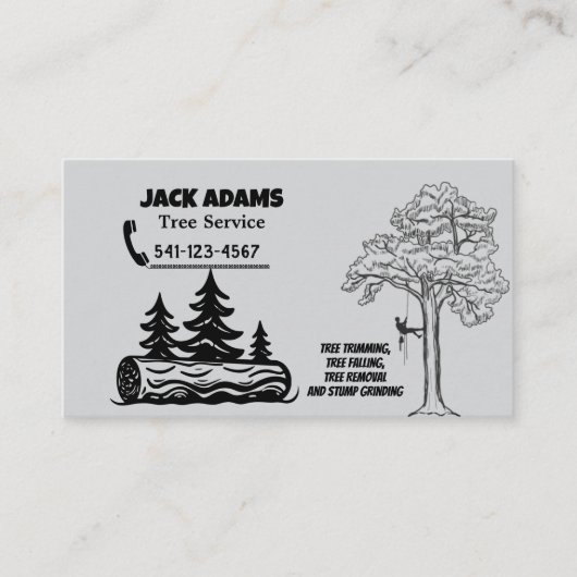 Lumberjack Tree Service Business Card 名刺 (正面)