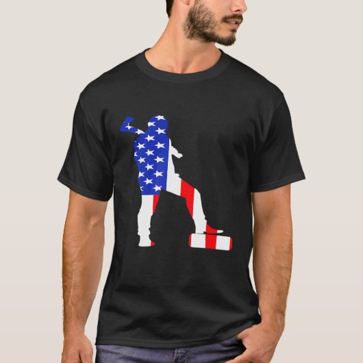 Lumberjack Usa Flag American Inside Me Forest Wood Tシャツ (正面)