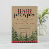 Lumberjack Winter Gender Revealパーティの招待状 招待状 (スタンド正面)