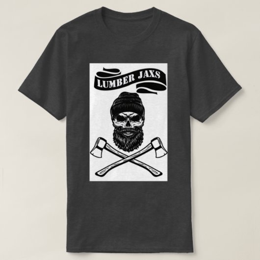 LumberJaxs軸投げ軸受スカル Tシャツ (デザイン正面)