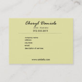 Lumiéreの専門のカスタムなバロック 名刺 (裏面)