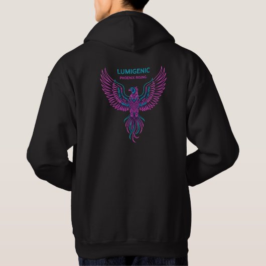 "LUMIGENIC Phoenix Rising Neon Design" パーカ (裏面)