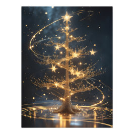 Lumina Arbor – Ethereal Golden Tree Poster フォトプリント