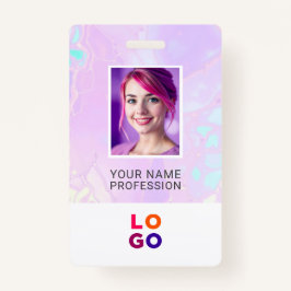 Lumina Opalビジネスロゴ、写真、Qrコード、名前ID バッジ