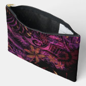Luminescent Lava Tribal Plumeria Cosmetic Bag –  アクセサリーポーチ (見開き)