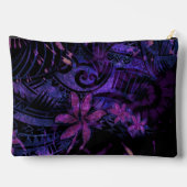 Luminescent Purple Tribal Plumeria Cosmetic Bag – アクセサリーポーチ (裏面)