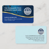 Luminescent Water Drops Gold Swim Wave 名刺 (正面/裏面)