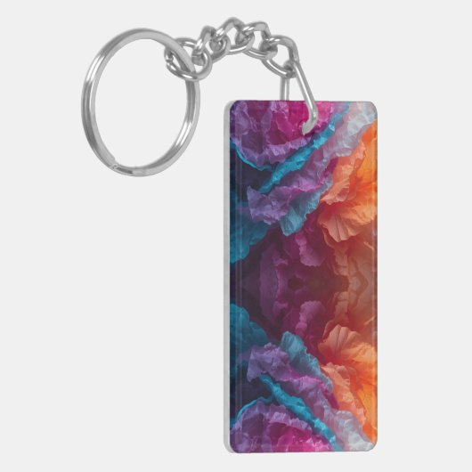 Luminous Abstract Tissue Paper Layers キーホルダー (正面左)