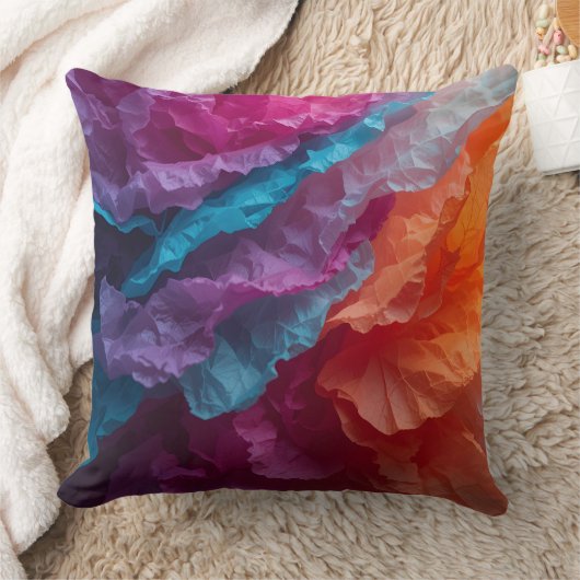 Luminous Abstract Tissue Paper Layers クッション (ブランケット)