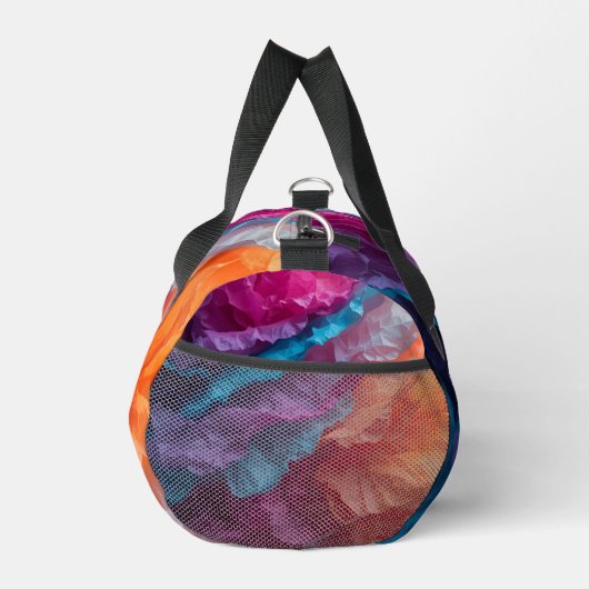 Luminous Abstract Tissue Paper Layers ダッフルバッグ (右)