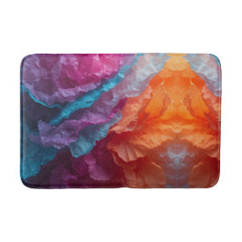 Luminous Abstract Tissue Paper Layers バスマット