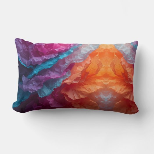 Luminous Abstract Tissue Paper Layers ランバークッション (正面)
