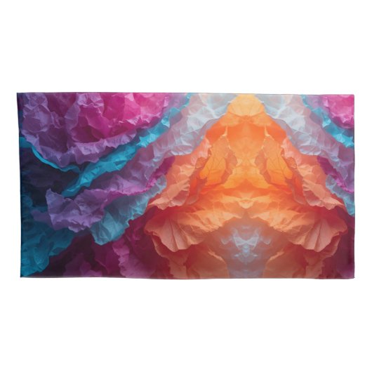 Luminous Abstract Tissue Paper Layers 枕カバー (裏面-右)