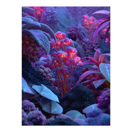 Luminous Alien Flora Rocks フォトプリント (正面)